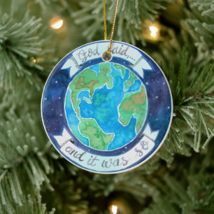 Inrättande av Världsarmen i Träd Julgransprydnad Keramik