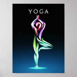 Inre balansera Yogaträd poserar Poster