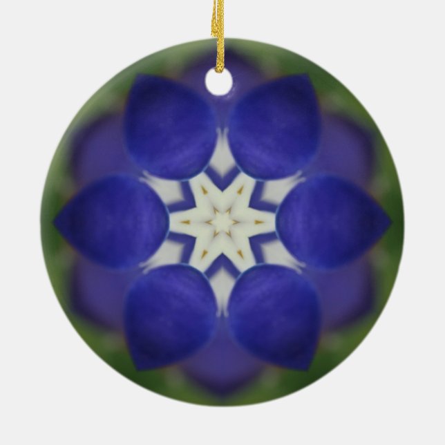 Inre Bluebonnetblomma Julgransprydnad Keramik (Baksidan)