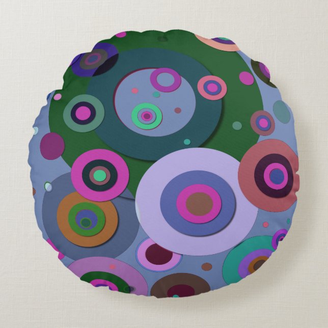 Inre cirklar nr 11 rund kudde (Framsidan)