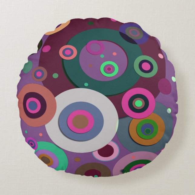 Inre cirklar nr 12 rund kudde (Framsidan)