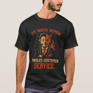 Inre Djävel Hanterar Kundservice Halloween Hau T Shirt