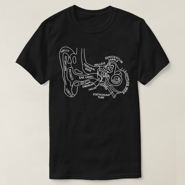 Inre Ear Audiology Audiolog Vestibular Therapi T Shirt (Design framsida)
