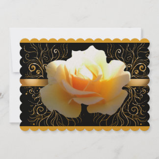 Inre Glans Elegant Gul och Guld Ros Inbjudningar