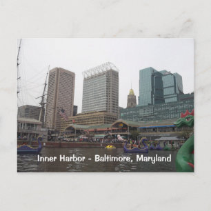 Inre hamn i Baltimore, Maryland Vykort