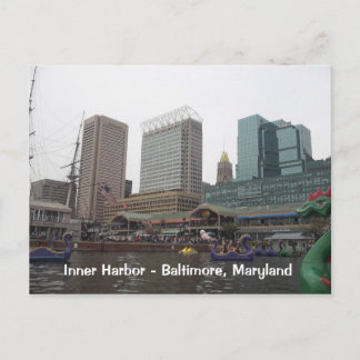 Inre hamn i Baltimore, Maryland Vykort