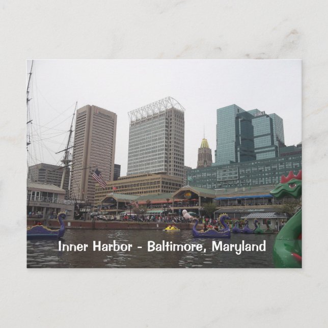 Inre hamn i Baltimore, Maryland Vykort (Framsida)