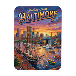 Inre hamnen, Baltimore USA Magnet