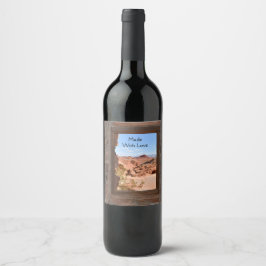 Inre kabinvy av Valley of Fire Vinflaska Etikett