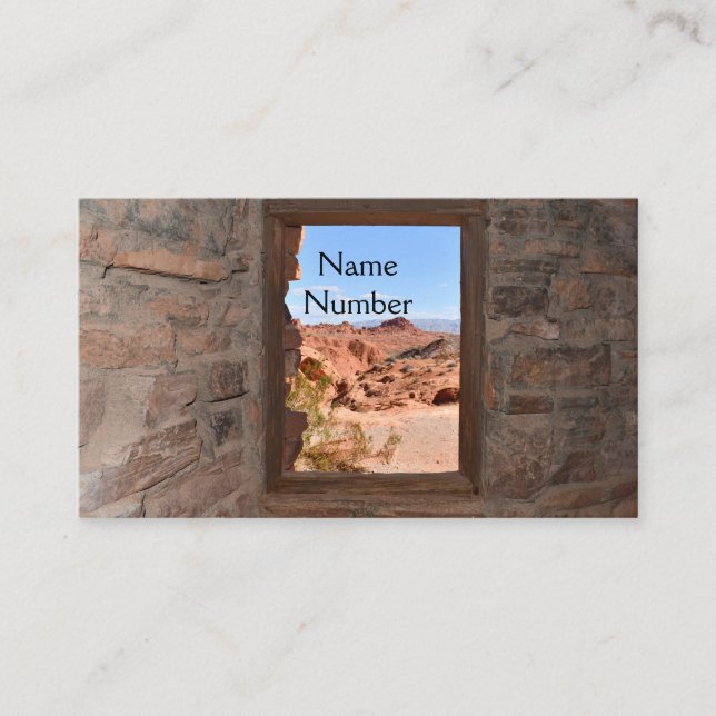 Inre kabinvy av Valley of Fire      Visitkort (Framsida)