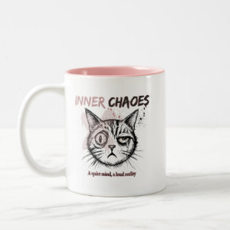 Inre Kaos - Konstnärlig Kattillustration Kaffe Mug Två-Tonad Mugg