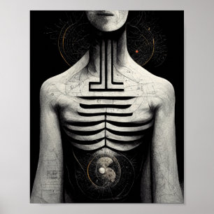 Inre labyrint Surreal Scifi Art Poster