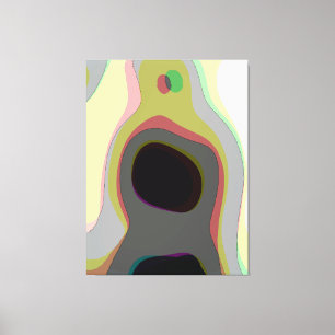 Inre landskap - Abstrakt Organisk Surrealistisk Ko Canvastryck