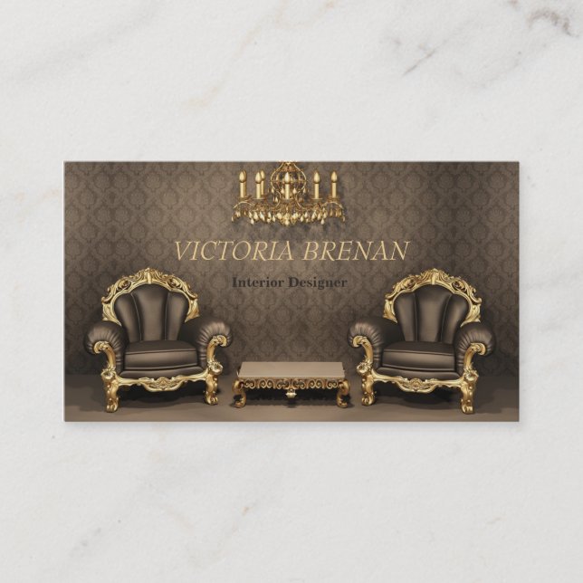 Inre märkes- hem för möblemangdekoratörklassiker visitkort (Framsida)