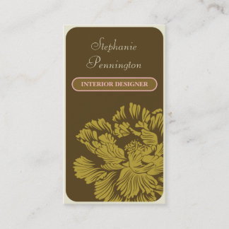 Inre märkes- visitkort för stilfull chicbrunt