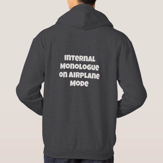 Inre monolog på Flygplansläge Text Hoodie (Baksida)