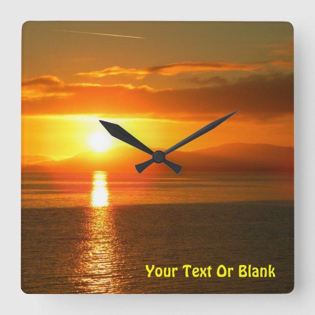 Inre passagesolnedgång fyrkantig klocka (Framsida)