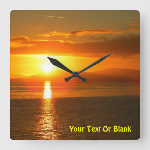 Inre passagesolnedgång fyrkantig klocka