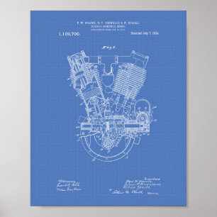 Inre patenterad ritning för förbränningsmotor 1 poster