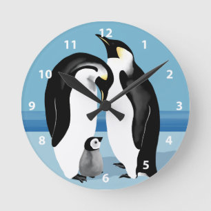 Inre Penguin-klocka Rund Klocka