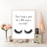 Inre skönhet är Underbar men lite Mascara Poster<br><div class="desc">Detta inspirerande citattecken ger en underbar gåva till vilken flicka som helst som tro till 100 procent kan vara både feminin och beroende för mankara. Utformningen har vacker kalligrafi och vackra ögonfransar som har förbättrats med mascara.</div>