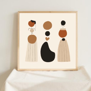 Inre stillhet – minimalistisk feminin linjearkonst poster