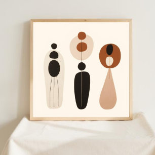 Inre stillhet – minimalistisk feminin linjearkonst poster