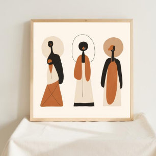 Inre stillhet – minimalistisk feminin linjekonst V Poster