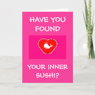 Inre Sushivalentin kort för dag