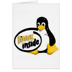 INRE Tux för LINUX Linuxpingvinlogotypen Hälsningskort