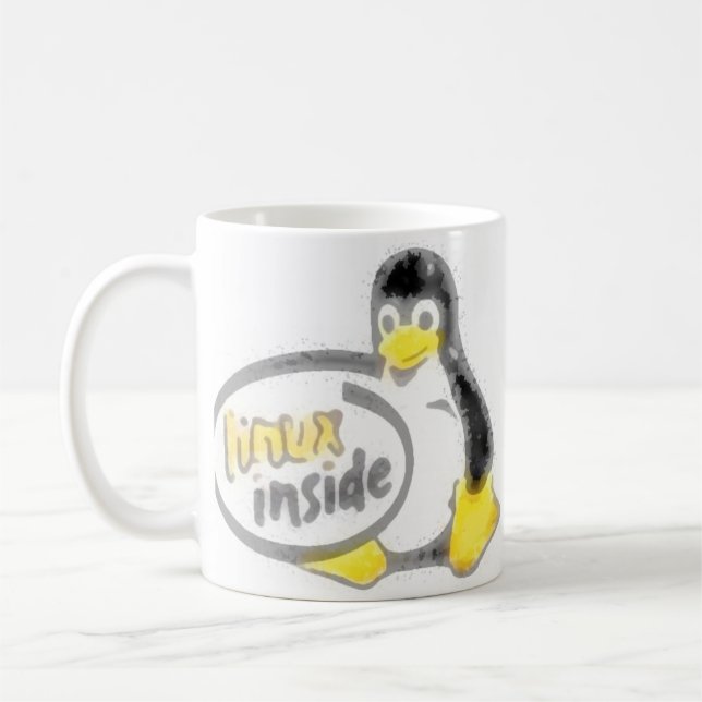 INRE Tux för LINUX Linuxpingvinlogotypen Kaffemugg (Vänster)
