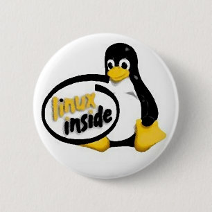 INRE Tux för LINUX Linuxpingvinlogotypen Knapp