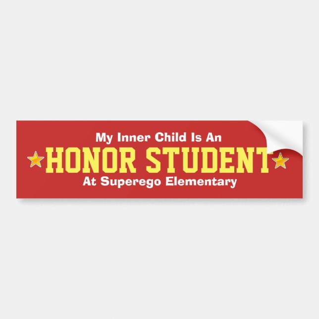 Inre underordnad/honor Student - Bumper Sticker Bildekal (Framsidan)
