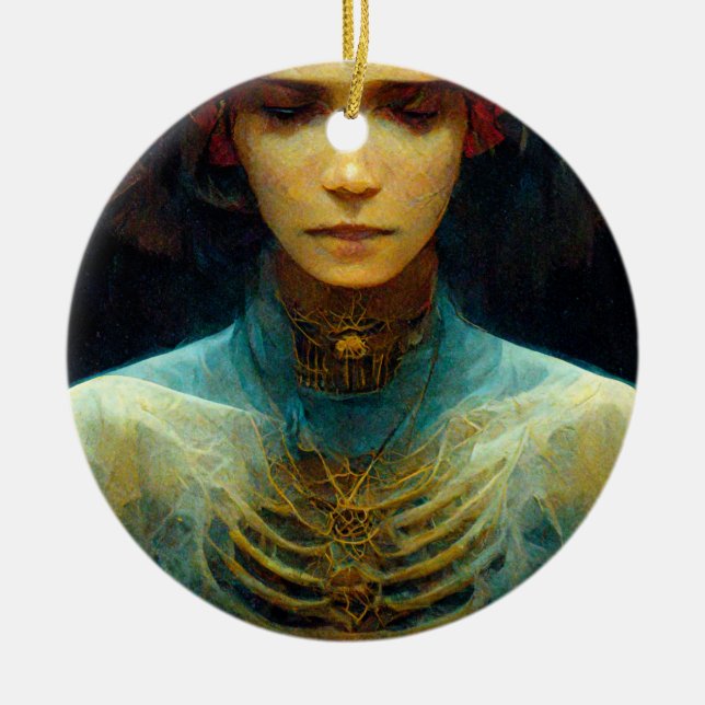 Inre vy för Fantasy Sci-Fi Julgransprydnad Keramik (Framsidan)