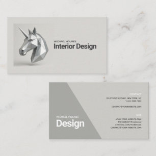 Inredingsdesign 3D-skulpturens Unicorn-arkitektur Visitkort