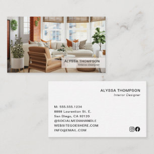 Inredingsdesign Anpassningsbar Foto Modern Snyggt Visitkort