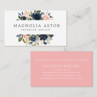 Inredingsdesign Blommigt Vattenfärgsflottan Rosa G Visitkort