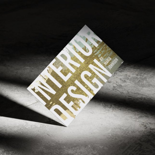 Inredingsdesign Decorator Guld Bläck Stänk Modern Visitkort (Perfect for business)