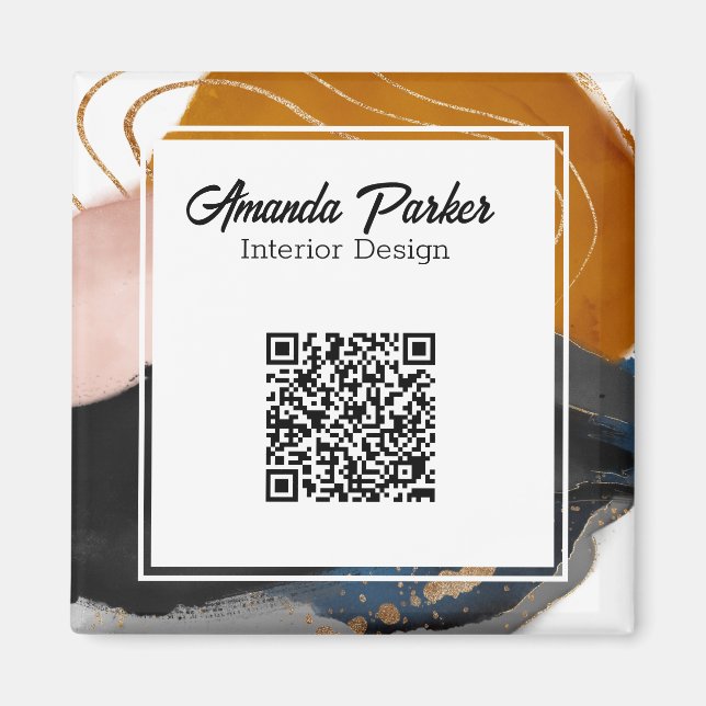 Inredingsdesign Endern Modern Abstrakt QR-kod Buss Magnet (Framsidan)