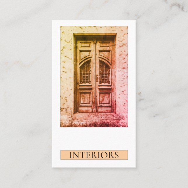 Inredingsdesign för elegant av dörrförskjutning, s visitkort (Framsida)