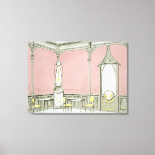 Inredingsdesign för en brasserie, illustration canvastryck