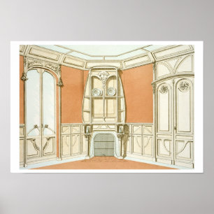 Inredingsdesign för matrum, illustration för poster