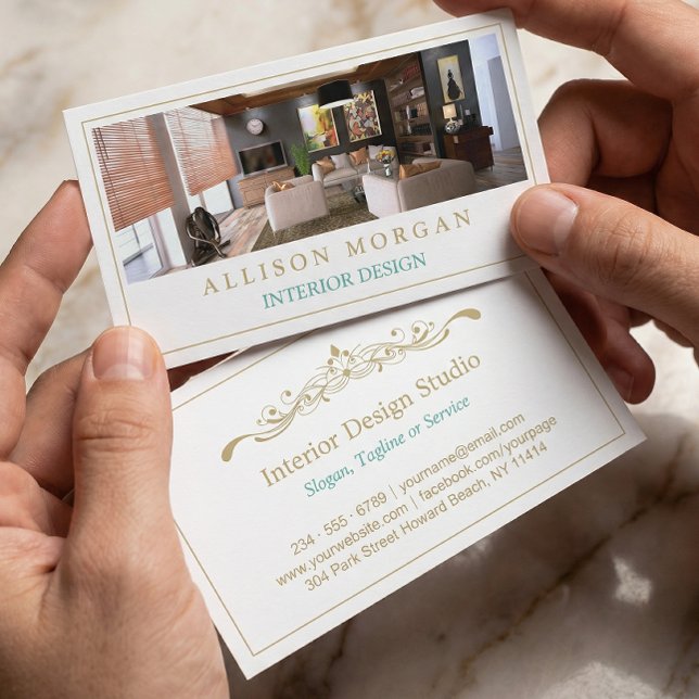 Inredingsdesign Foto Showcase Modern Snyggt Visitkort (Skapare uppladdad)