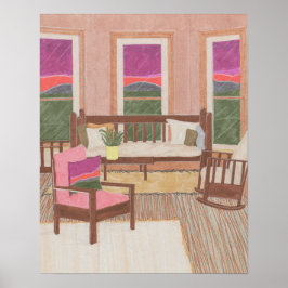 Inredingsdesign inom Lila och Rosa Poster