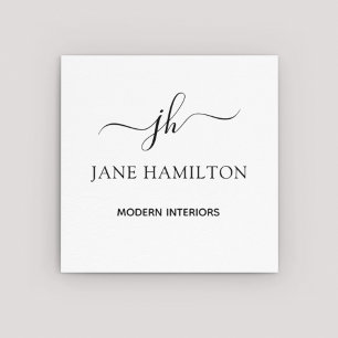 Inredingsdesign Modern Monogram Fyrkantigt Visitkort