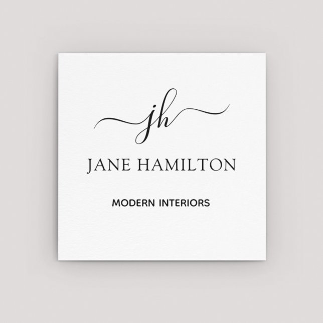 Inredingsdesign Modern Monogram Fyrkantigt Visitkort (Skapare uppladdad)