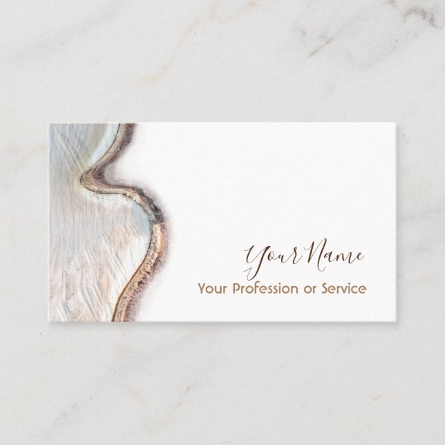 Inredingsdesign och pälsar av organiskt trä! visitkort (Framsida)