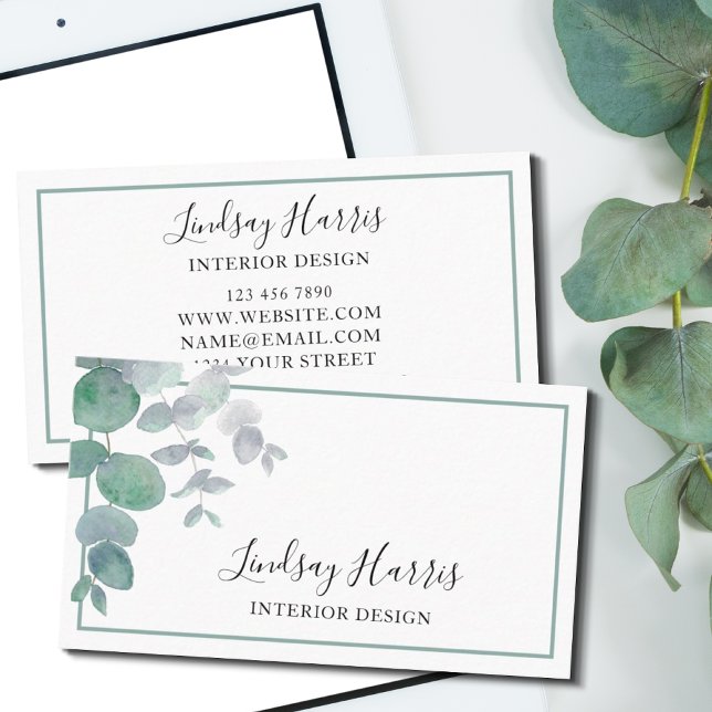Inredingsdesignen Eucalyptus Greenery Visitkort (Skapare uppladdad)