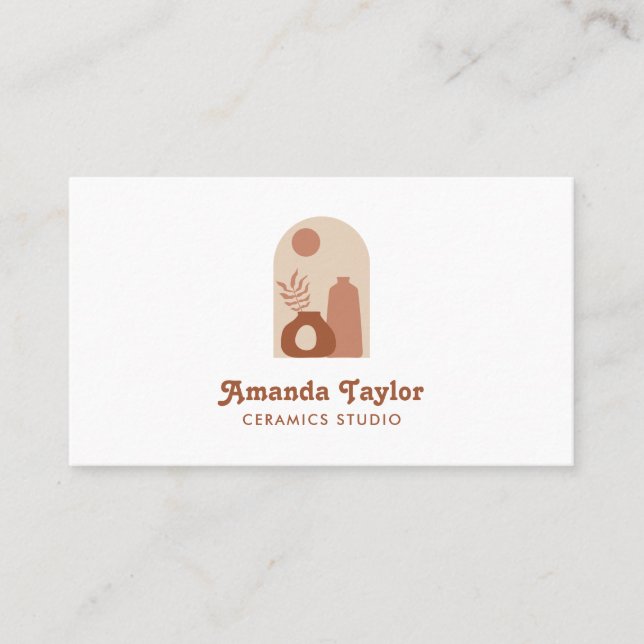 Inredingsdesignen för keramiska  för Vas-lerdekano Visitkort (Framsida)