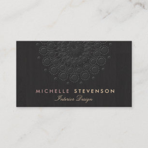 Inredingsdesignens Elegant Embossed Motif look Bla Visitkort